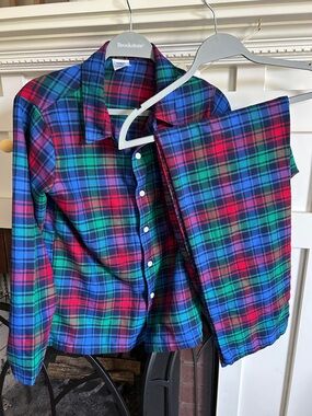 Boys Size 16 Lands End Plaid Pajamas